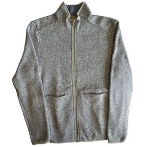 FIGS On-Shift Sweater Knit Zipper Pockets Nurse Jacket Medium Light Beige Gray